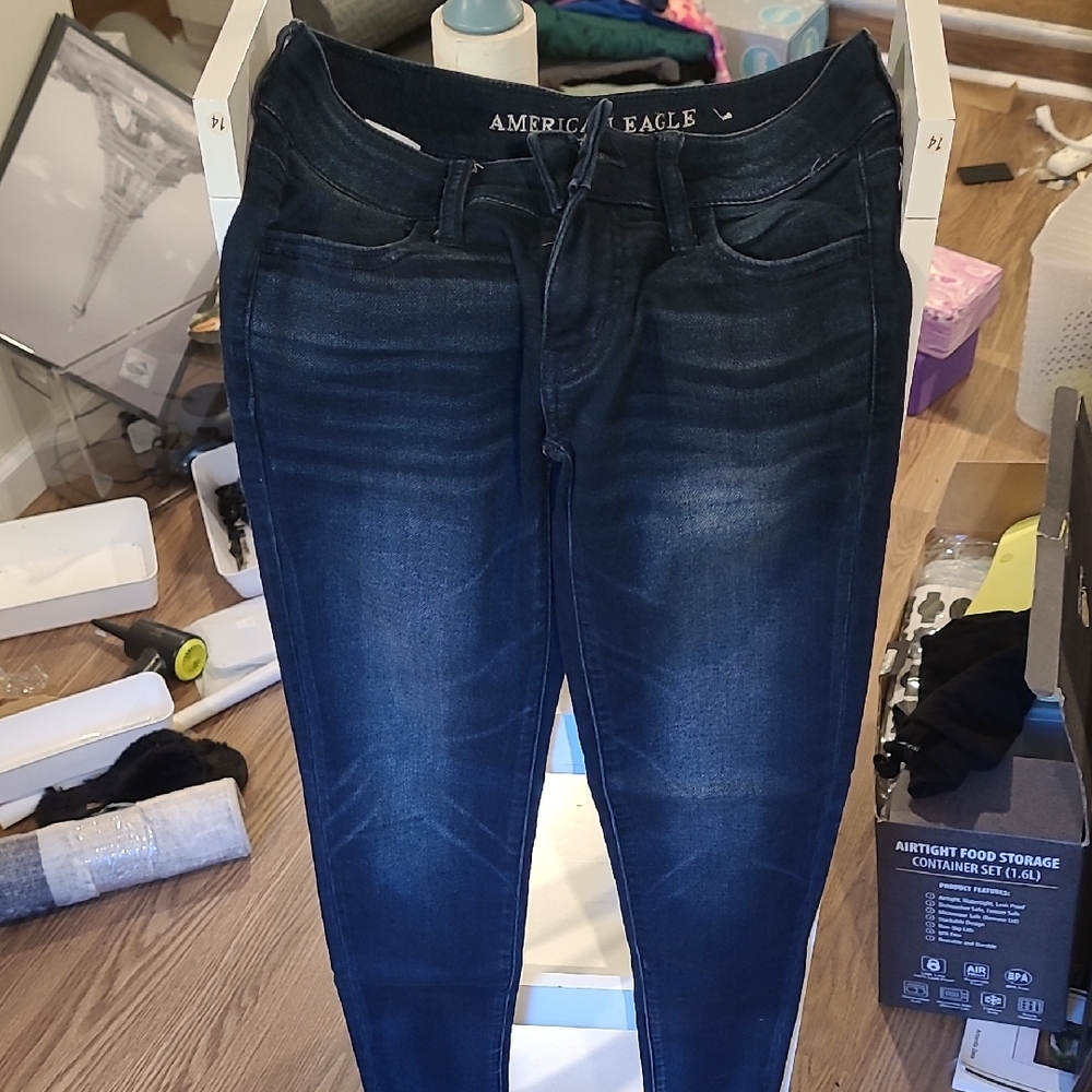 American Eagle Outfitters Women's Dark Blue Jeans
